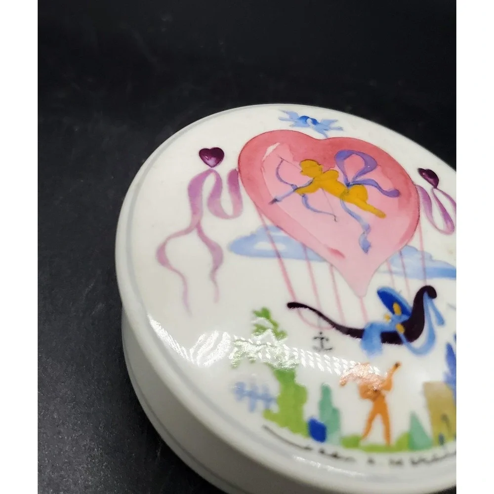Villeroy Boch Porcelain Trinket Box Botanica A. Mercier Signed Romantic Love Lid